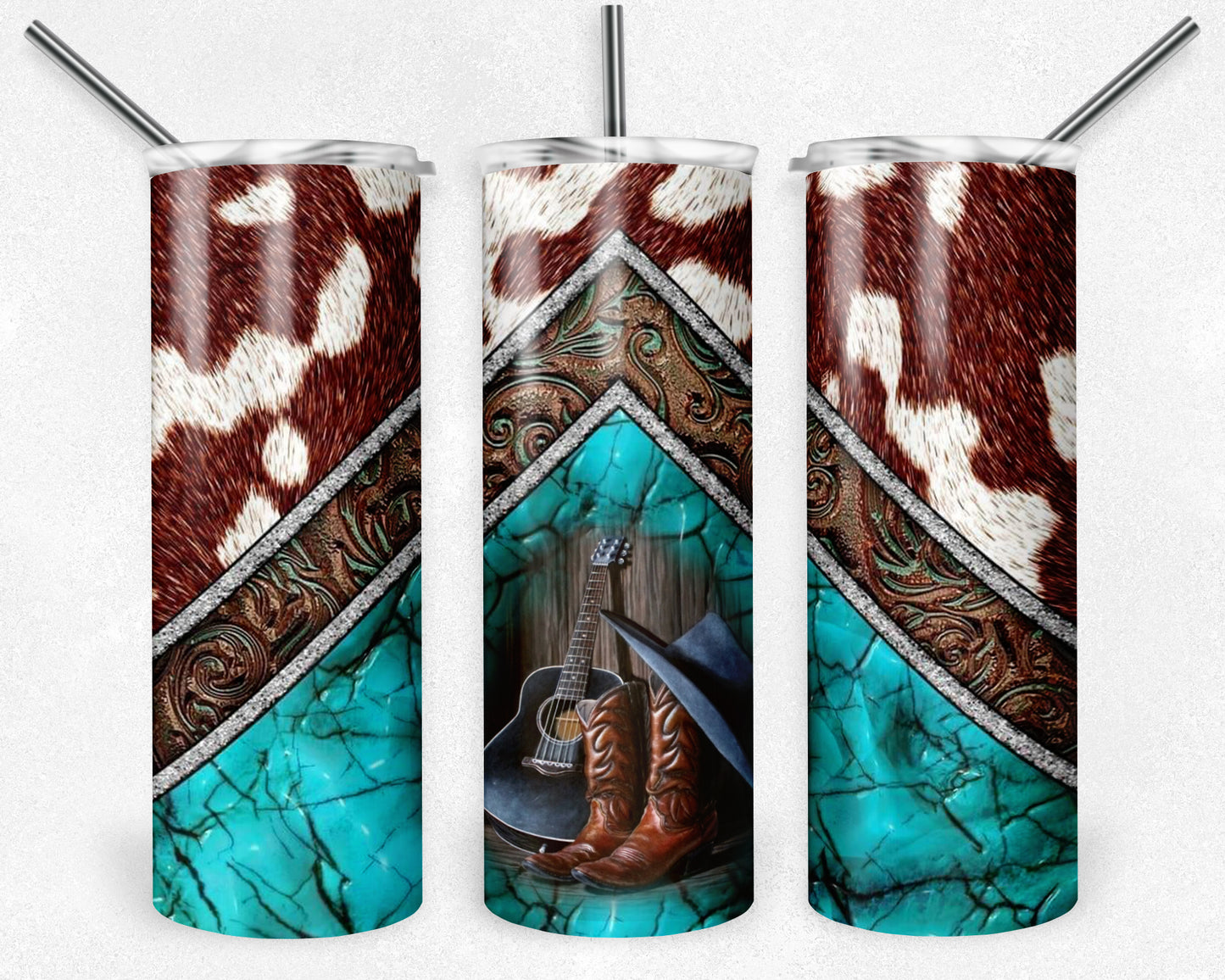 Cowboy Boots 20oz Skinny Tumbler