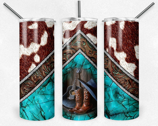 Cowboy Boots 20oz Skinny Tumbler