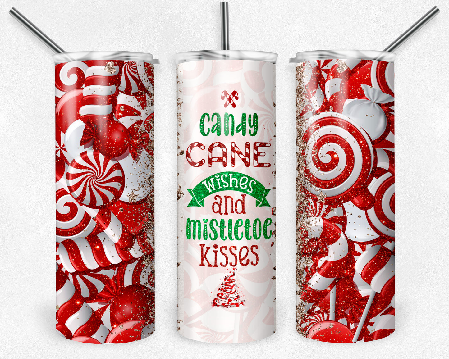 Candy Cane Wishes 20oz Skinny Tumbler