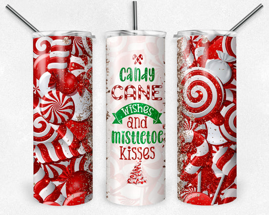 Candy Cane Wishes 20oz Skinny Tumbler