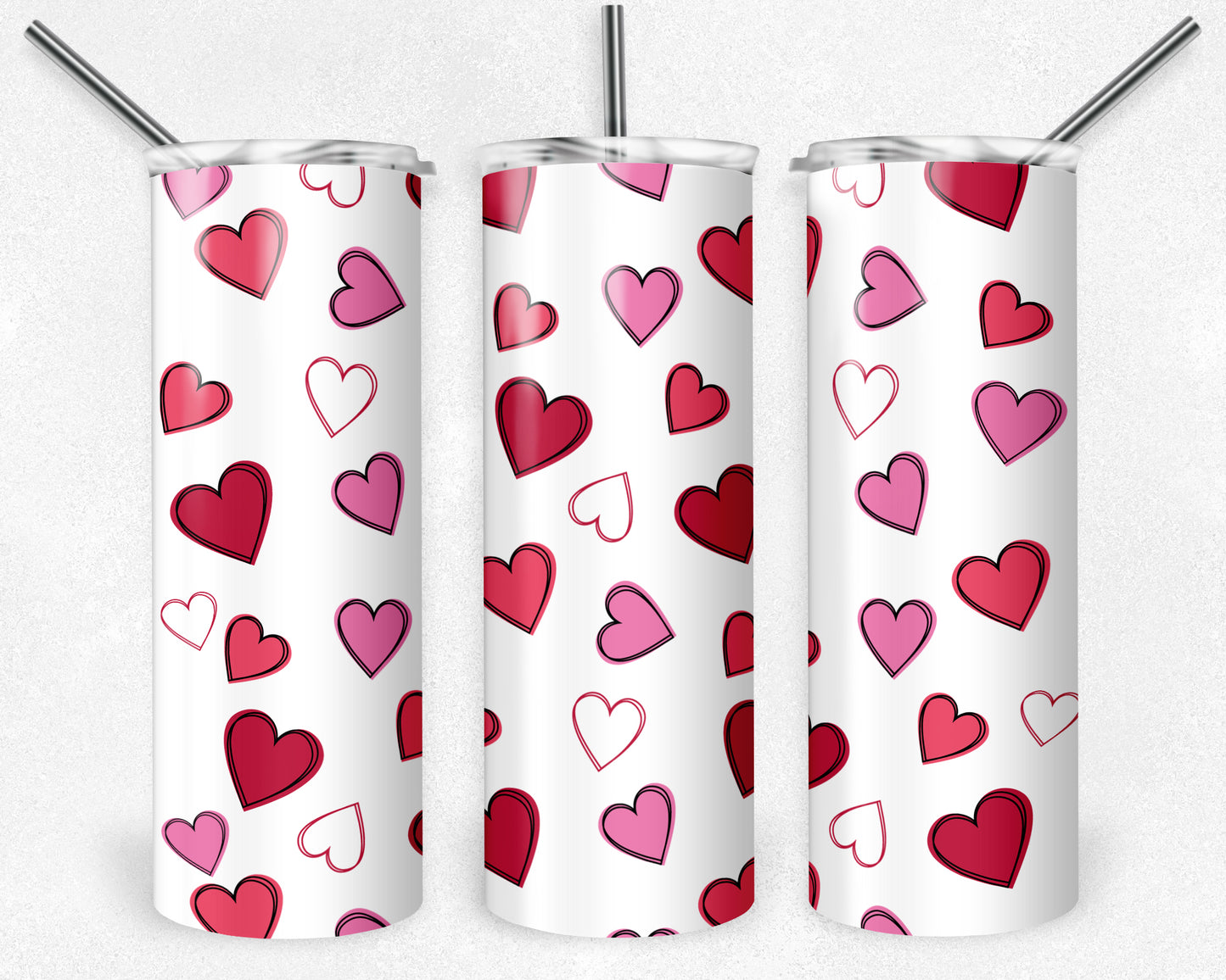 Hearts 20oz Skinny Tumbler