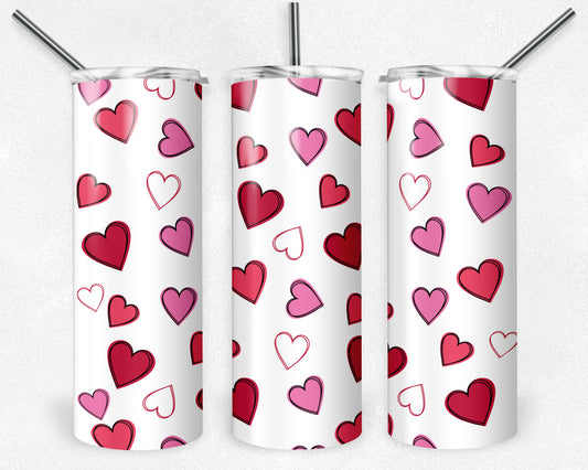 Hearts 20oz Skinny Tumbler