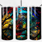 Stained Glass Owl 20oz Skinny Tumbler