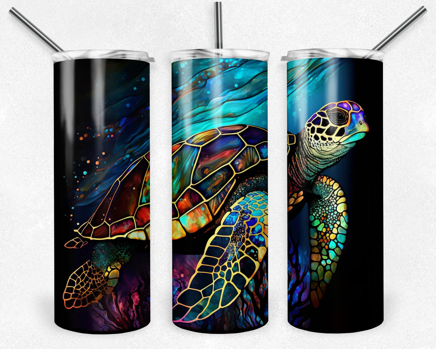 Colourful Turtle 20oz Skinny Tumbler