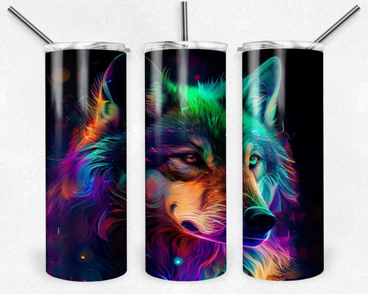 Colourful Wolf 20oz Skinny Tumbler