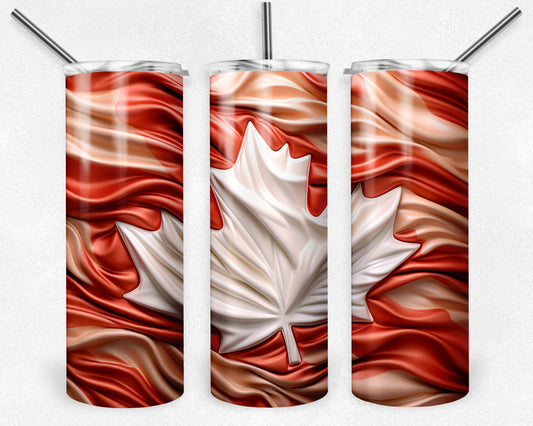 3D Canada Flag 20oz Skinny Tumbler