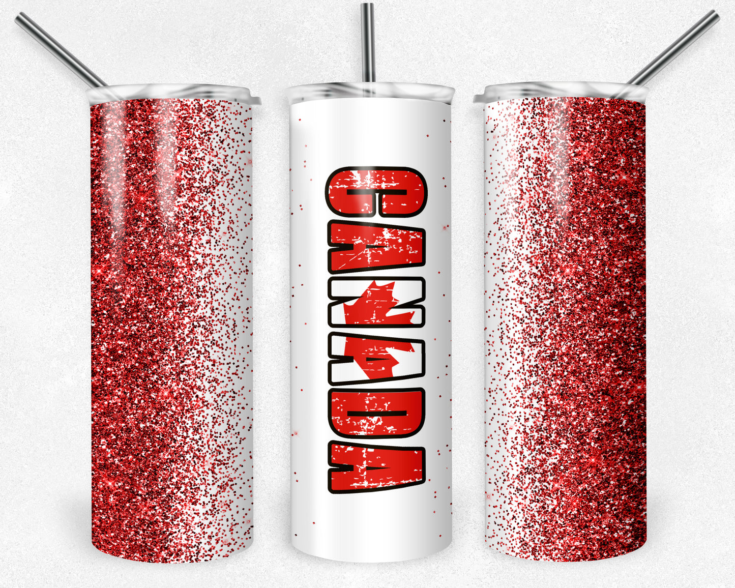Canada Glitter 20oz Skinny Tumbler