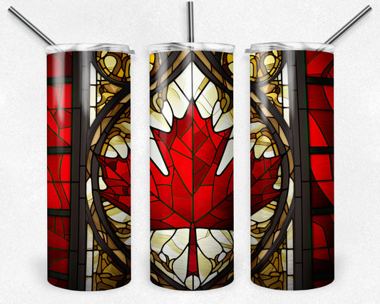 Canada Stained Glass 20oz Skinny Tumbler