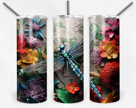 3D Dragonfly 20oz Skinny Tumbler