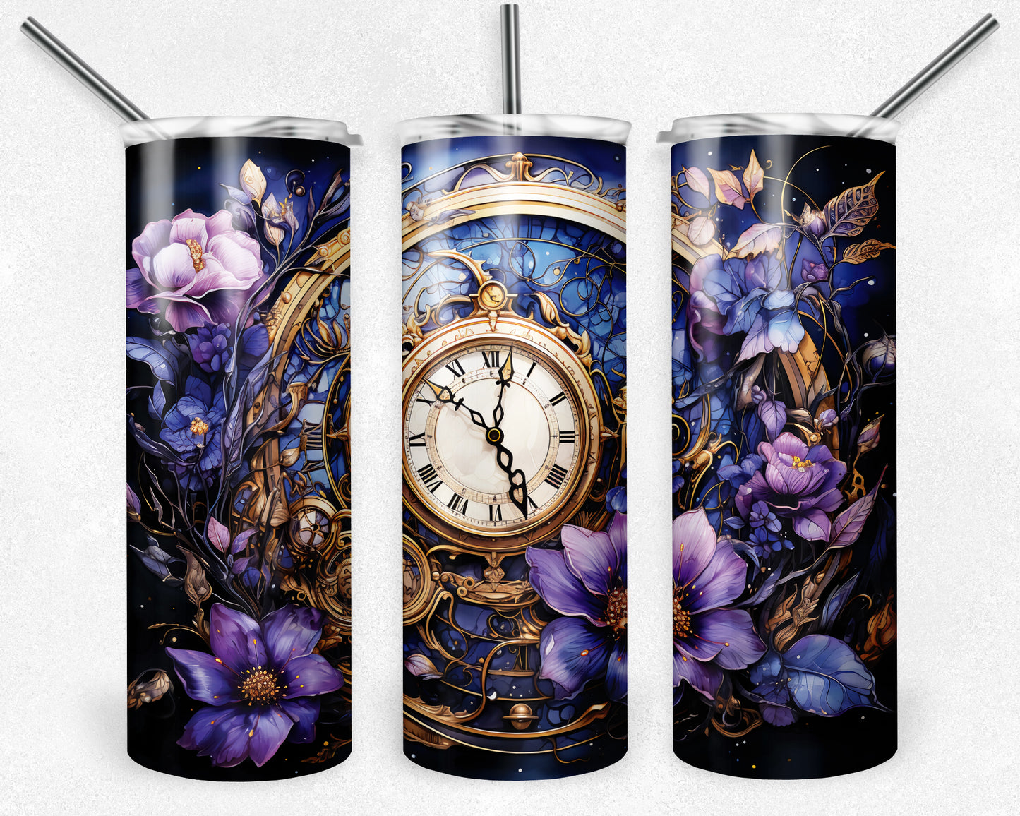 Steampunk Purple - 20oz Skinny Tumbler