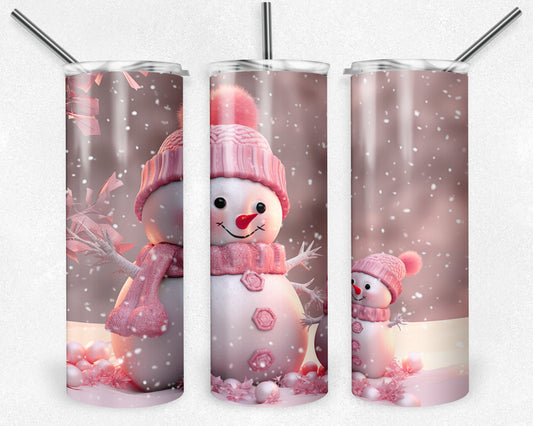 Pink Snowman #2 20oz Skinny Tumbler