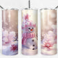 Pink Snowman #4 20oz Skinny Tumbler