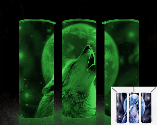 Wolf Moon 20oz Skinny Glow in the Dark Tumbler