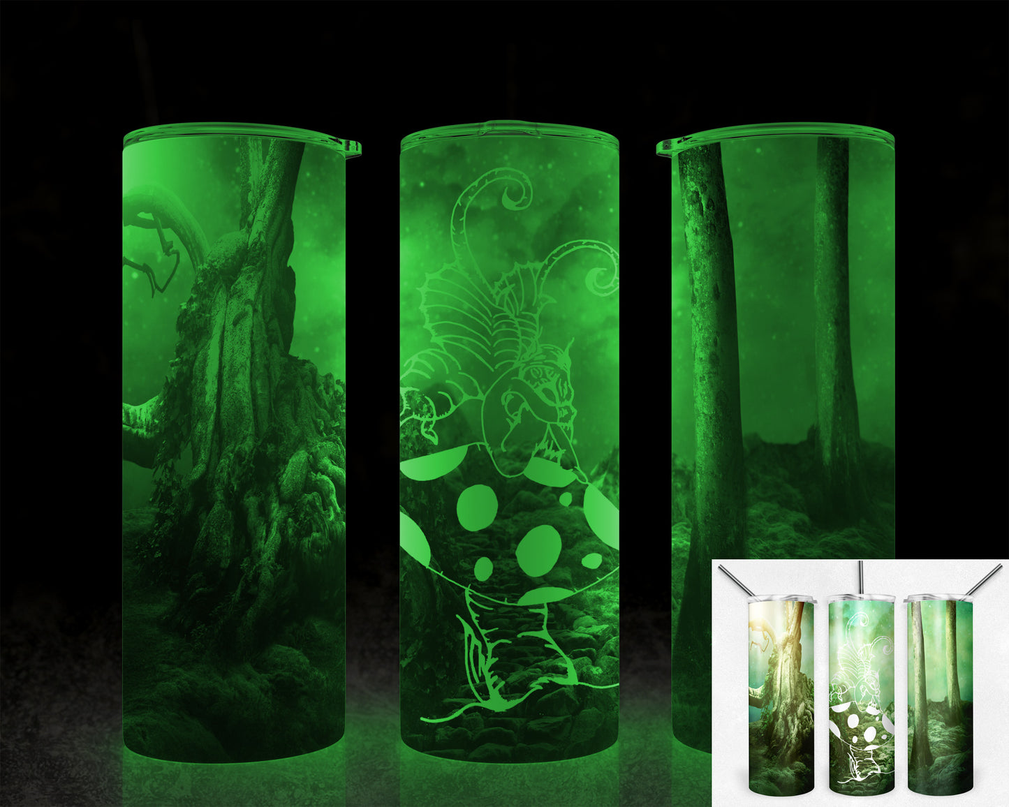 Fairy Glen 20oz Skinny Glow in the Dark Tumbler