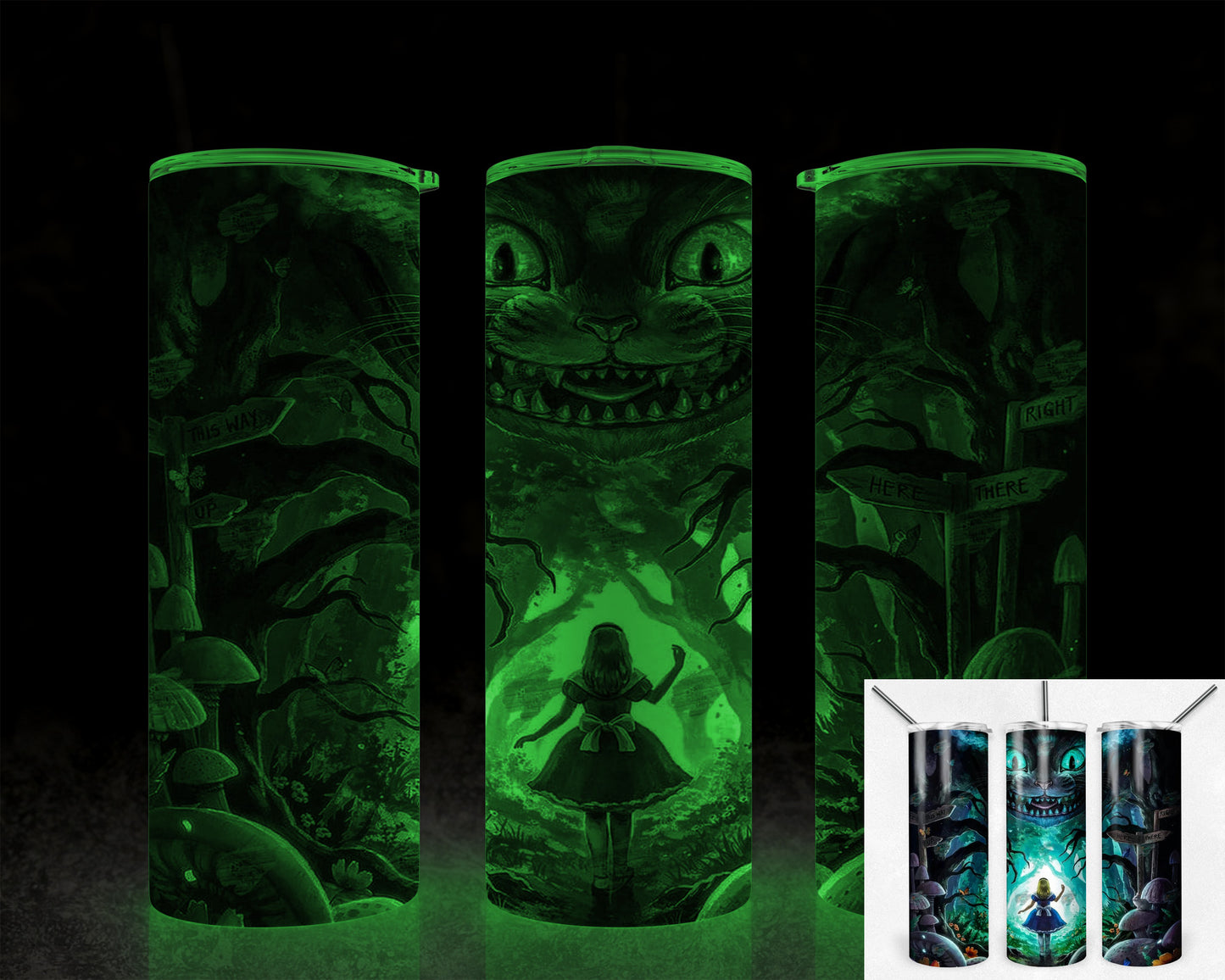 Chesire 20oz Skinny Glow in the Dark Tumbler