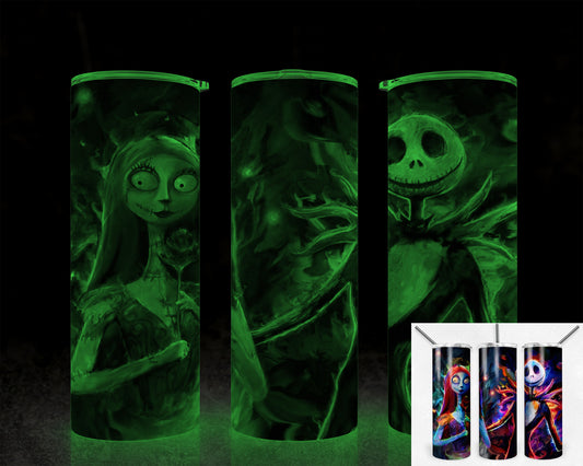 Jack & Sally 20oz Skinny Glow in the Dark Tumbler