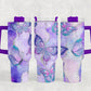 Marble Butterflies -  40oz Tumbler w/ Handle