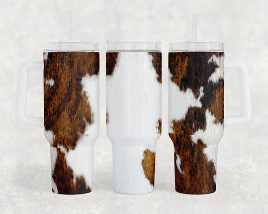Cowhide -  40oz Tumbler w/ Handle