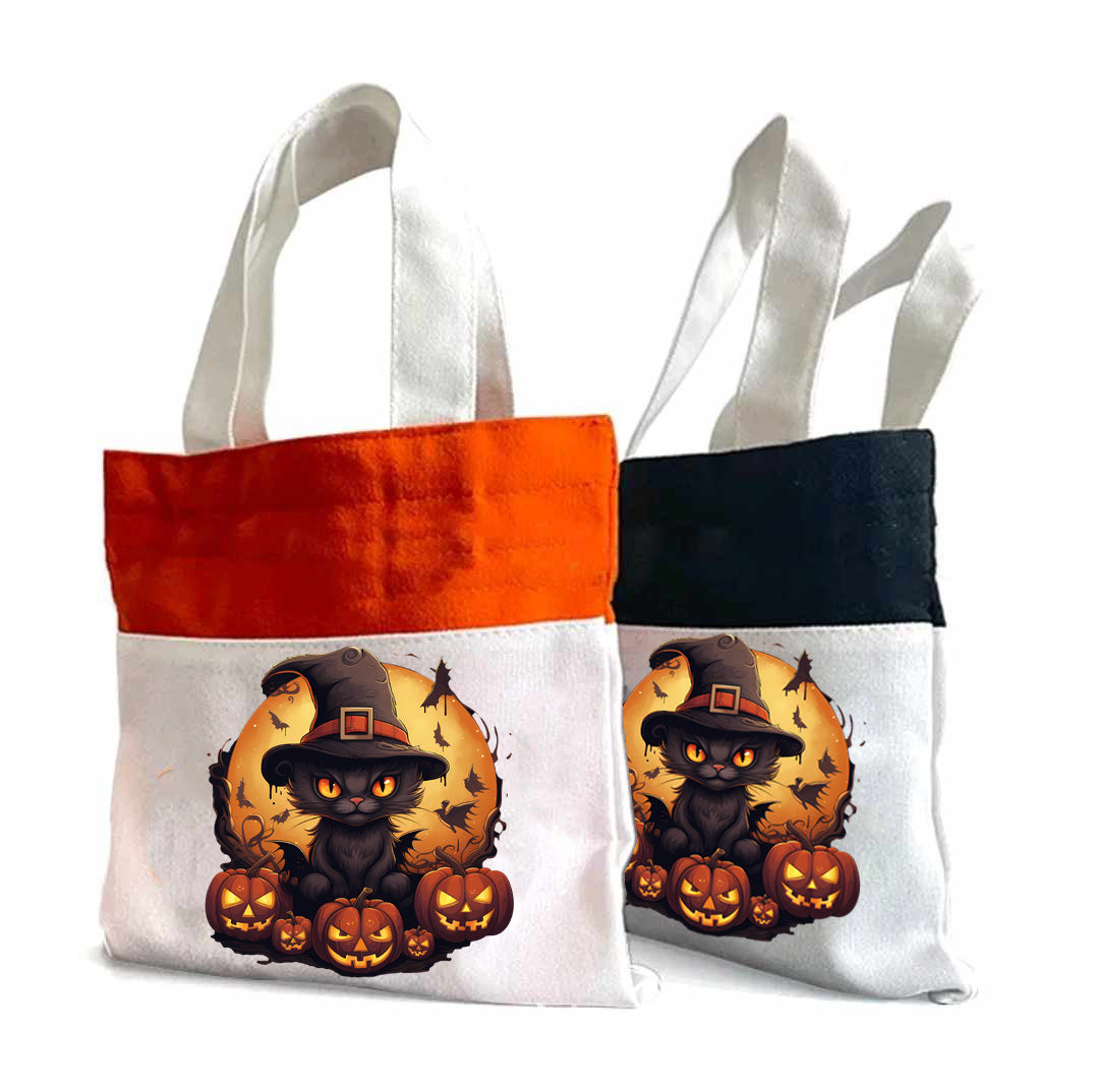 Black Cat Witch - Halloween Tote Bag 14" x 16"
