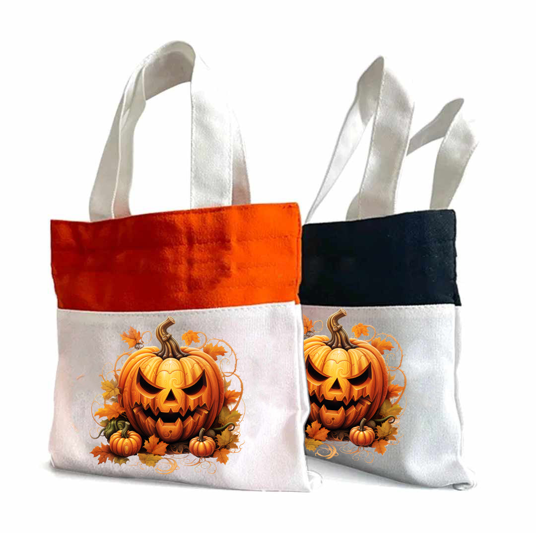 Sinister Pumpkin - Halloween Tote Bag 14" x 16"