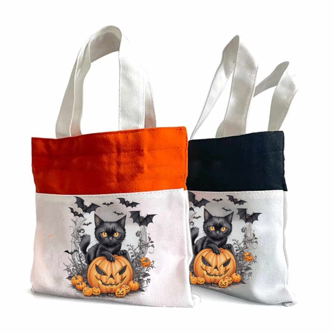 Black Cat Halloween #1 - Halloween Tote Bag 14" x 16"