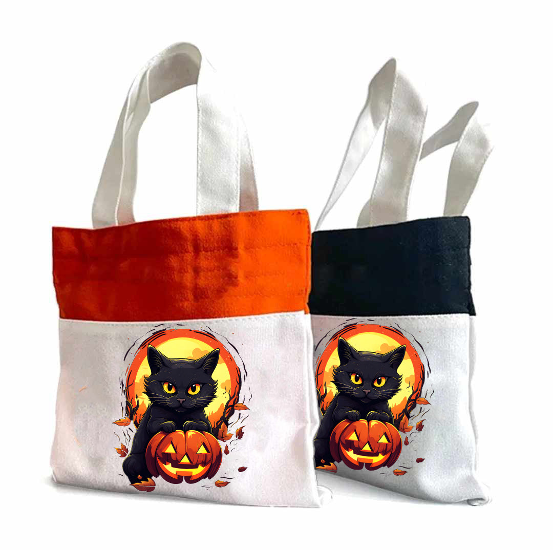 Black Cat Halloween #2 - Halloween Tote Bag 14" x 16"