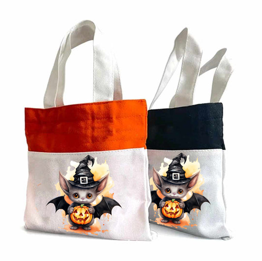Bat Kitty - Halloween Tote Bag 14" x 16"