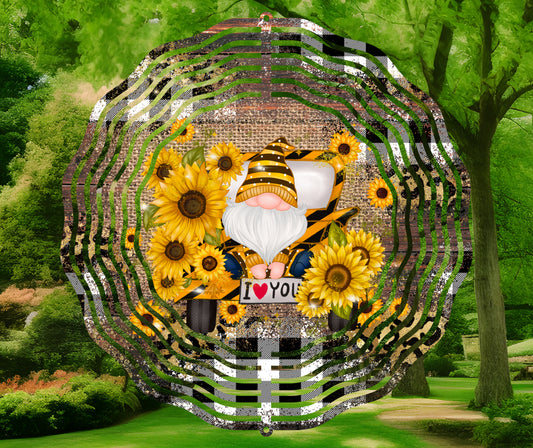 Sunflower Gnome 10" Wind Spinner