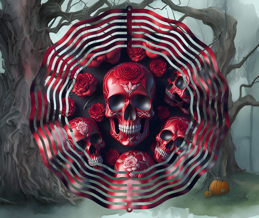 Red Skull 10" Wind Spinner