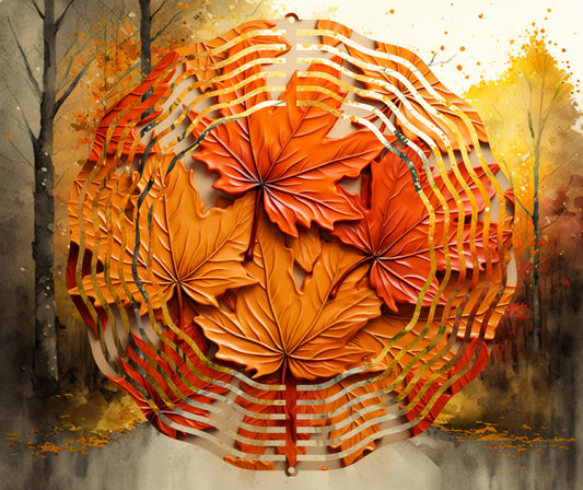 3D Maple Leaves 10" Wind Spinner