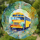 Water Colour School Bus 10" Wind Spinner