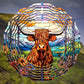 Stained Glass Highland Cow #2 10" Wind Spinner