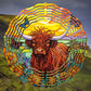 Stained Glass Highland Cow #4 10" Wind Spinner